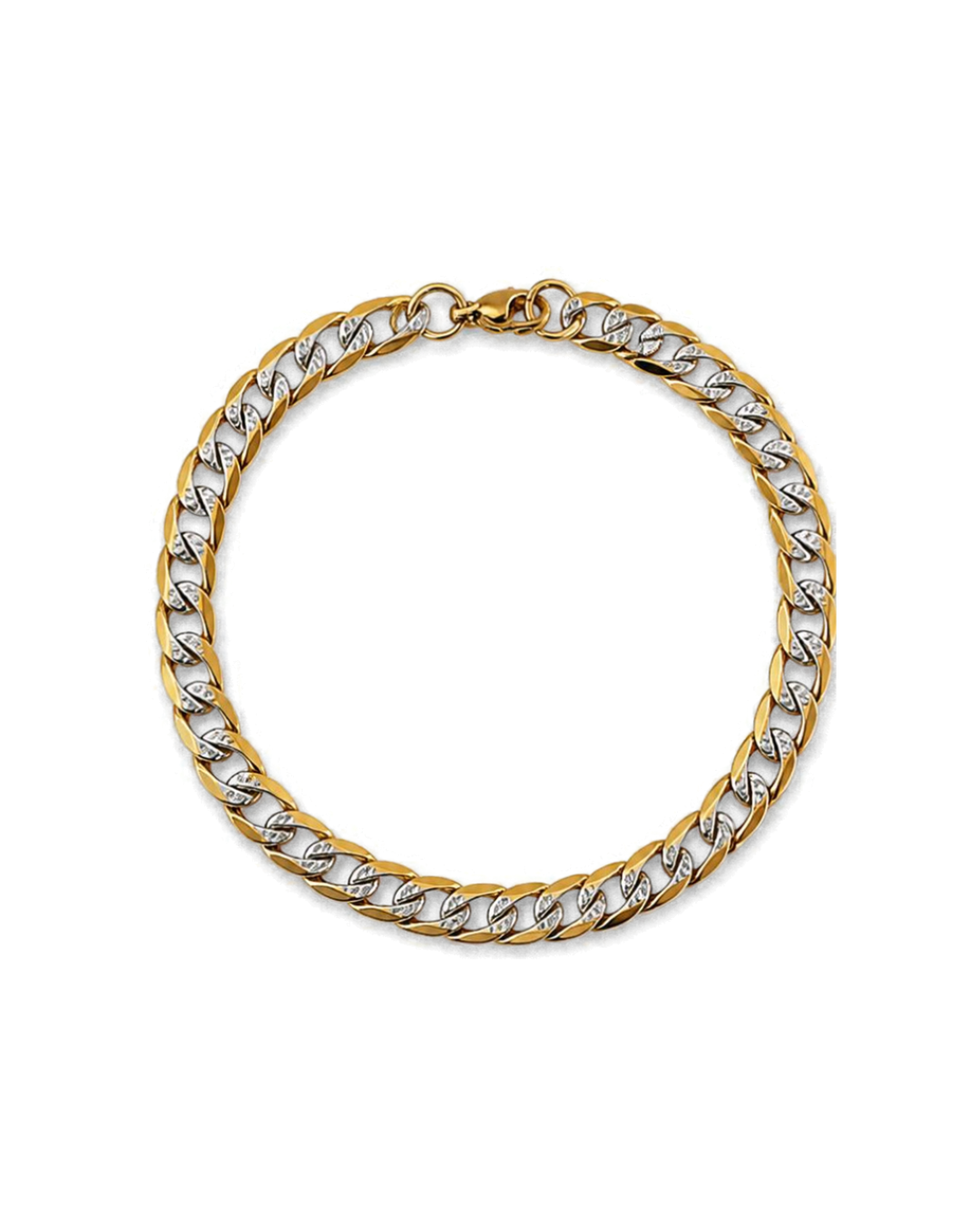 Two tone cuban bracelet