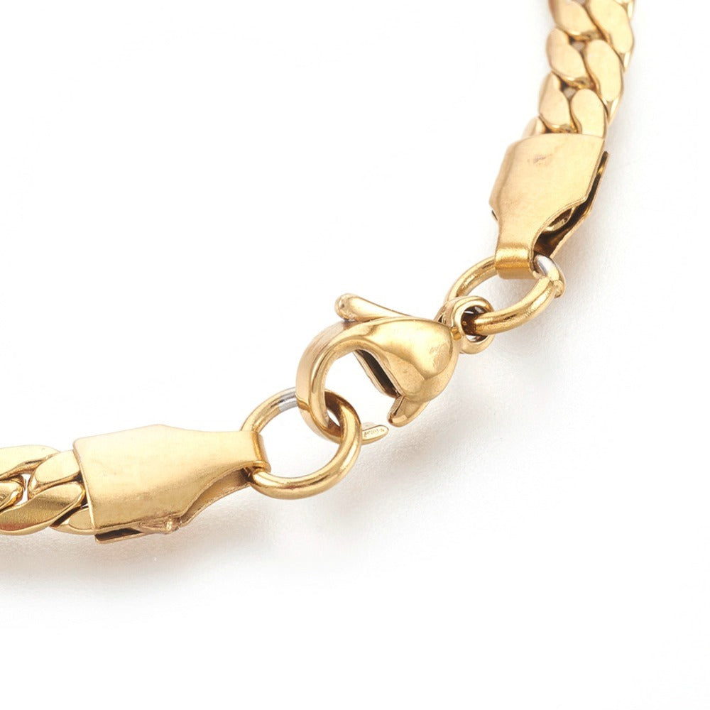 flat cuban bracelet - gold