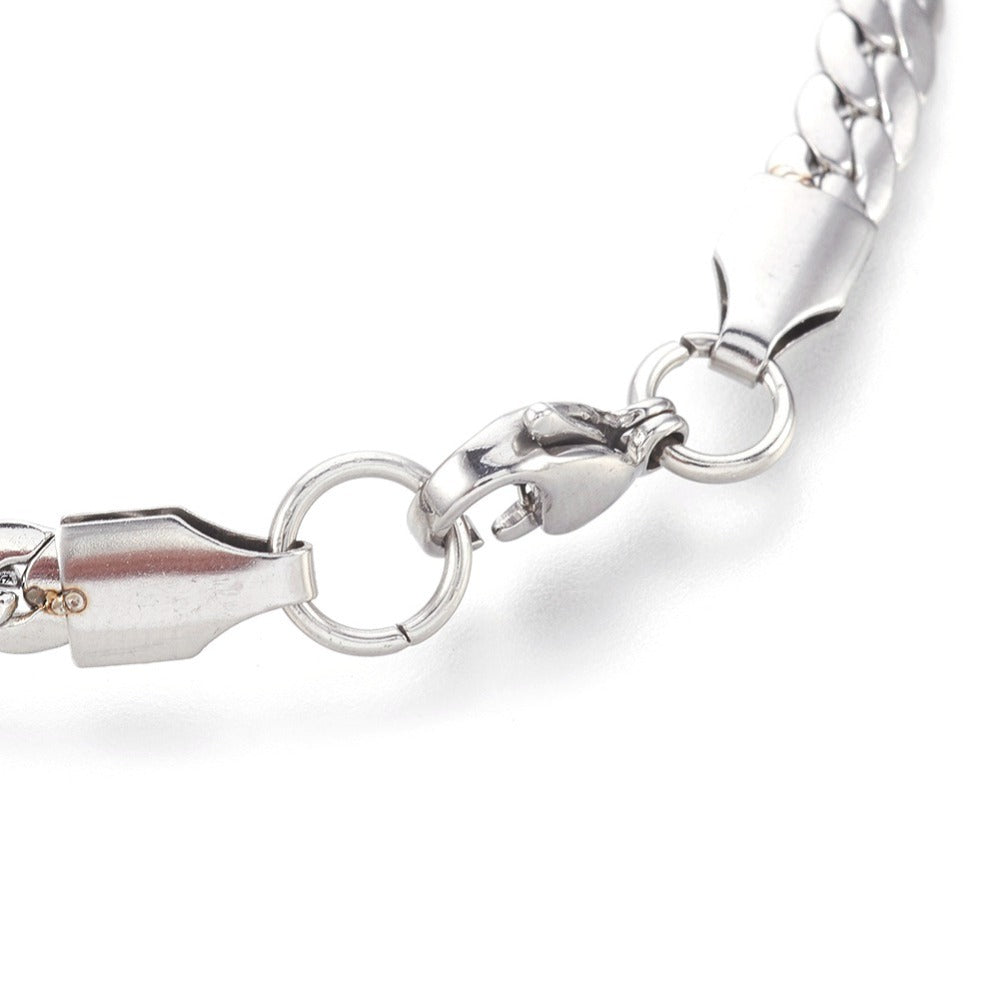 flat cuba bracelet - silver