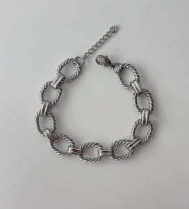 Silver oval bracelet