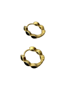 Black Huggie hoops