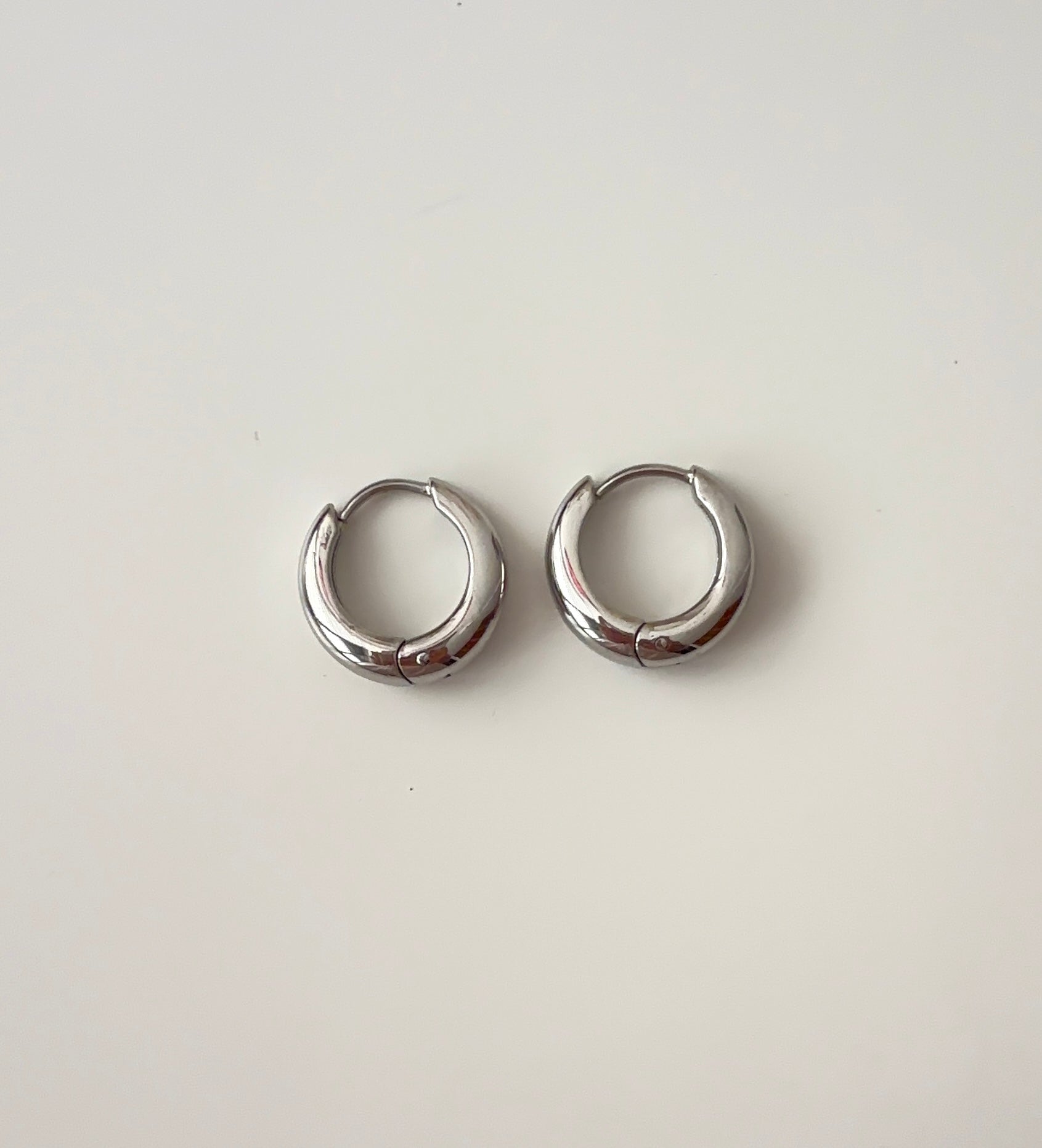 Classic Silver oval hoops