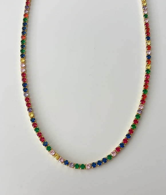 Rainbow tennis chain