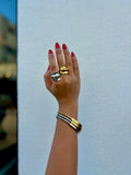 Silver padlock bangle