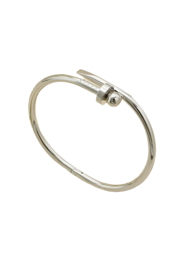 Silver Nail ball bangle