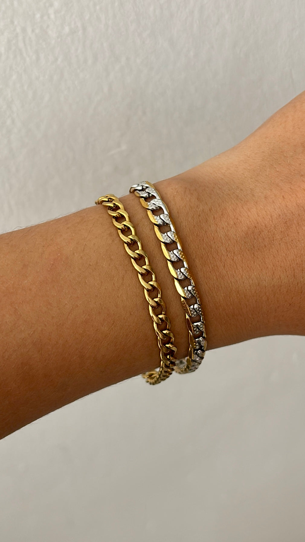 Two tone cuban bracelet