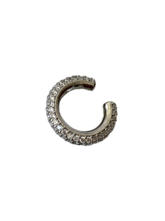 Shiny silver ear cuff