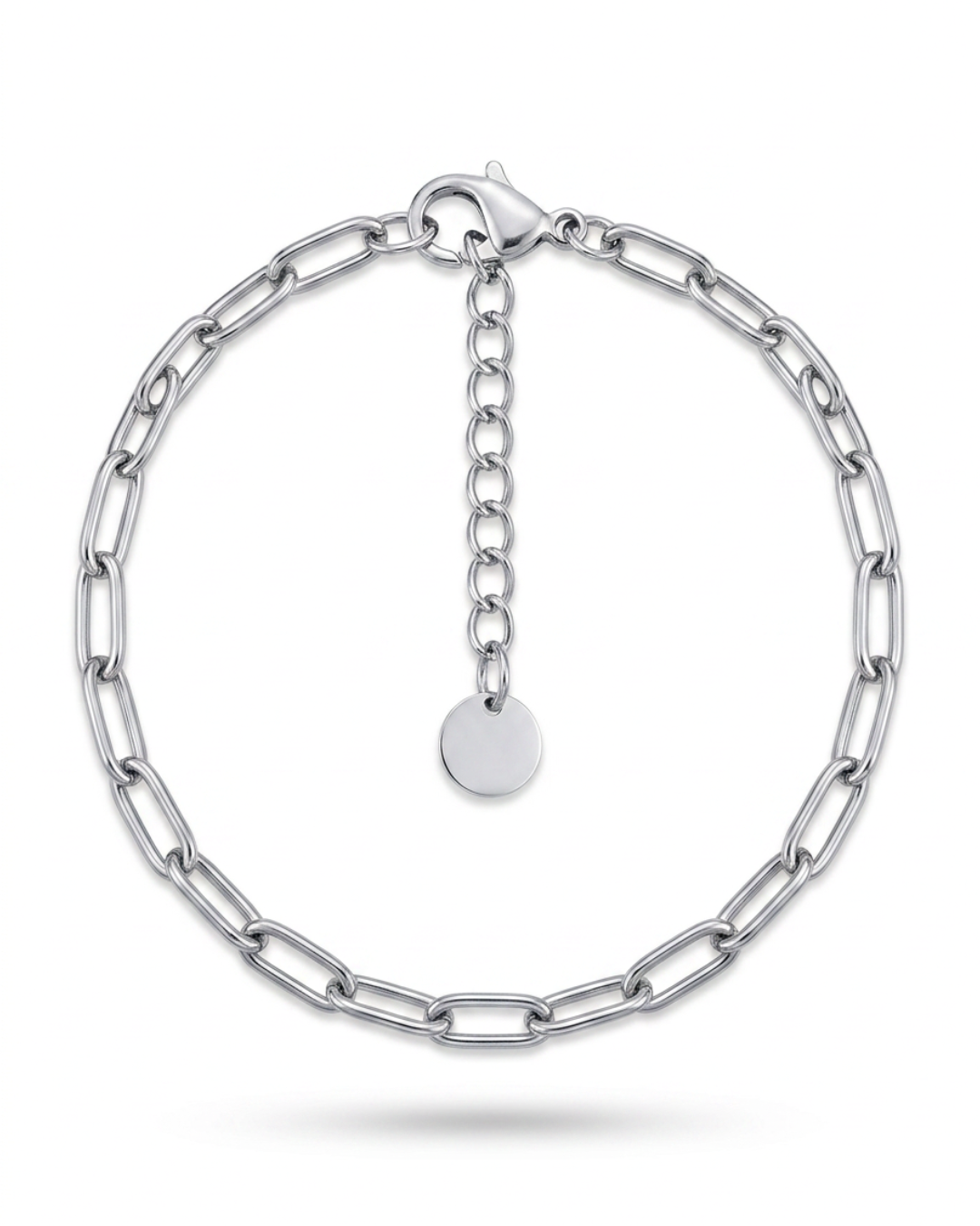 Dainty Silver Paperclip Bracelet