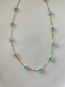 Blue flower choker