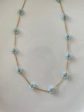 Blue flower choker