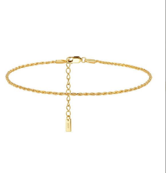 Dainty rope chain anklet