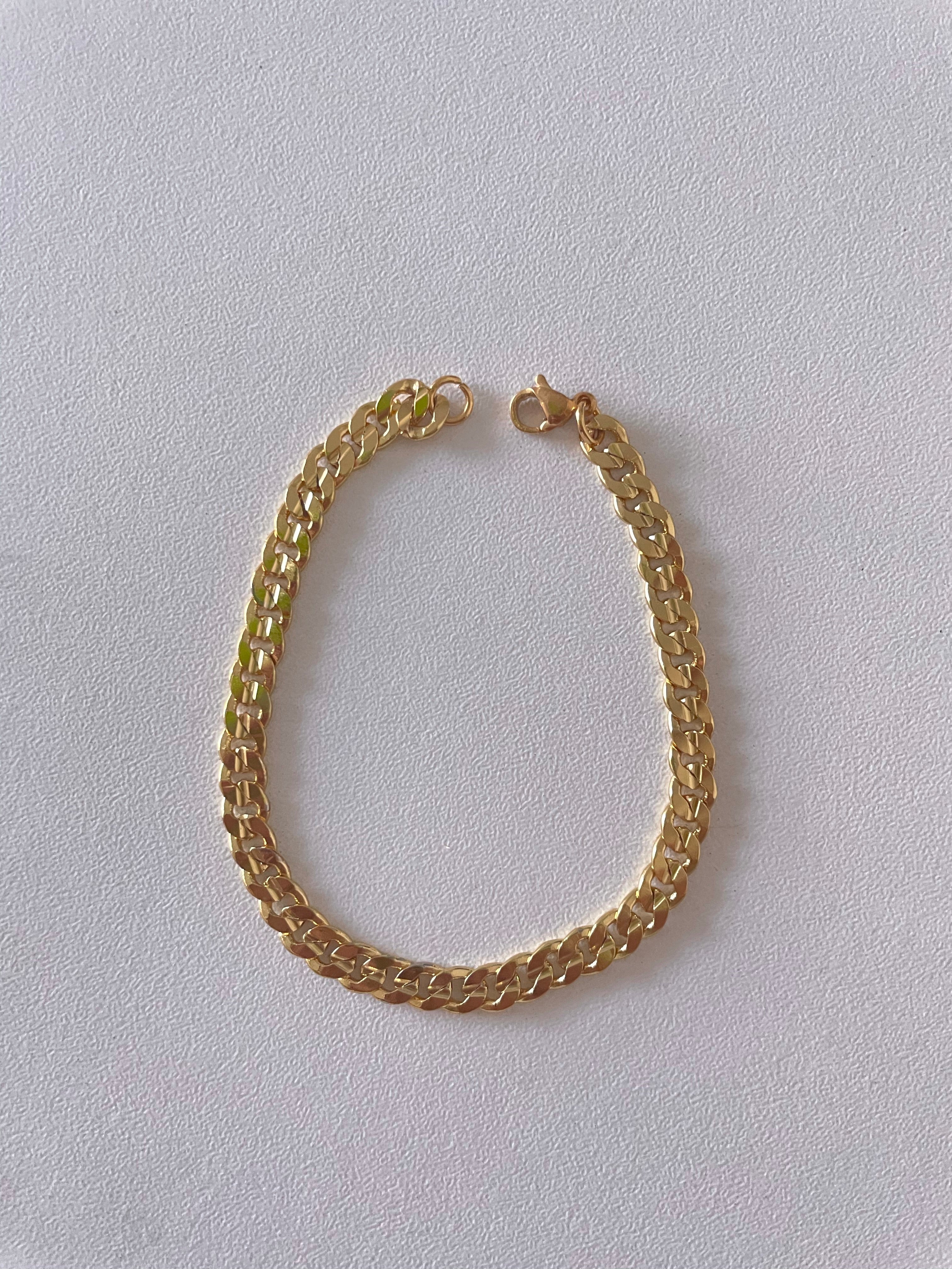 Pulsera plana dorada