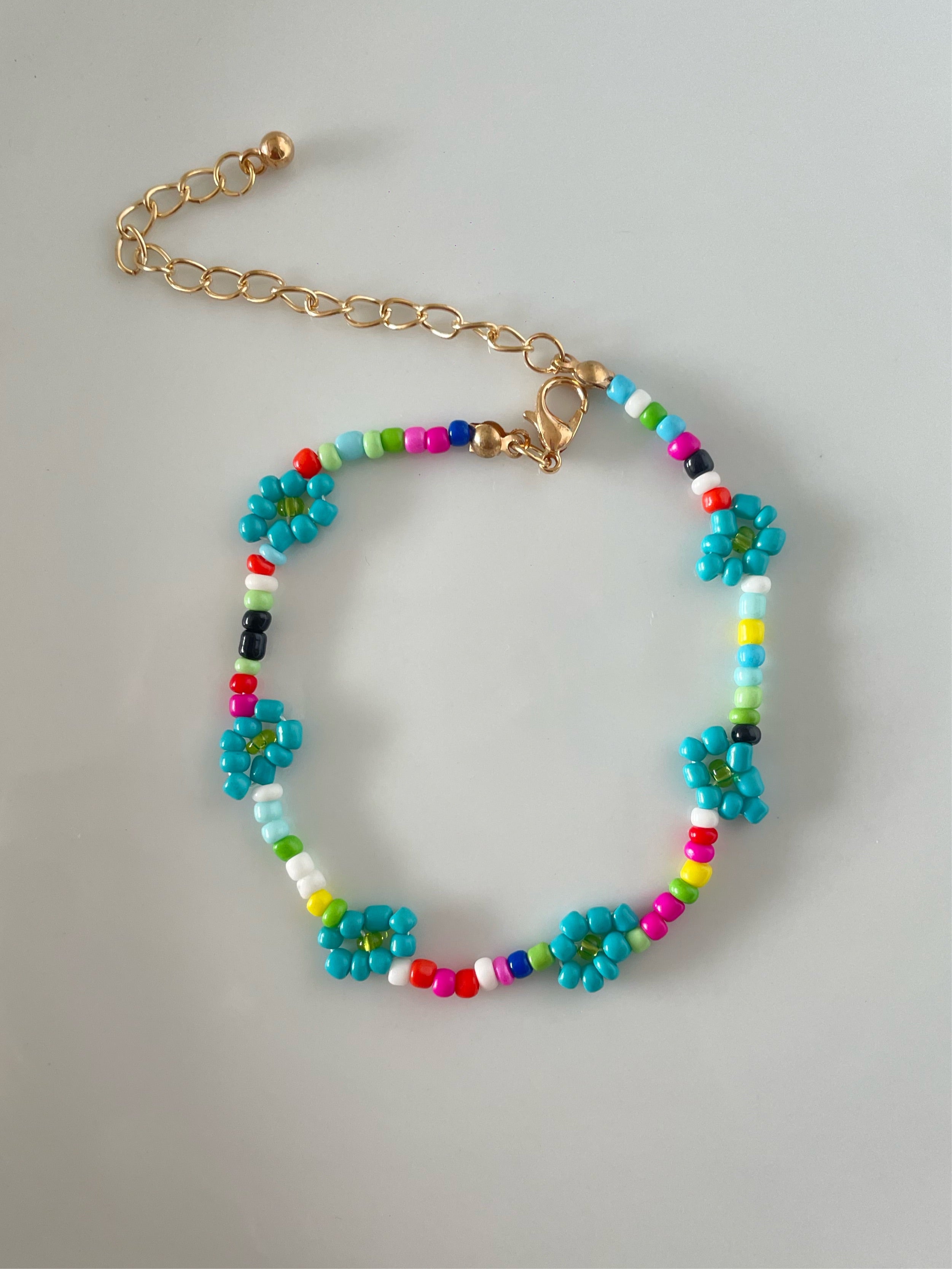 Blue flower anklet