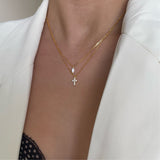 Dainty diamond cross