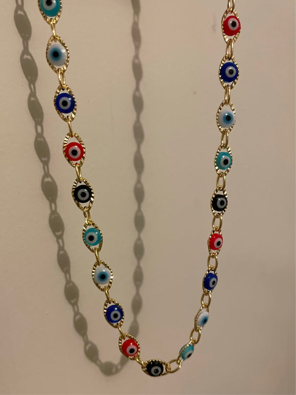 Evil eye color necklace