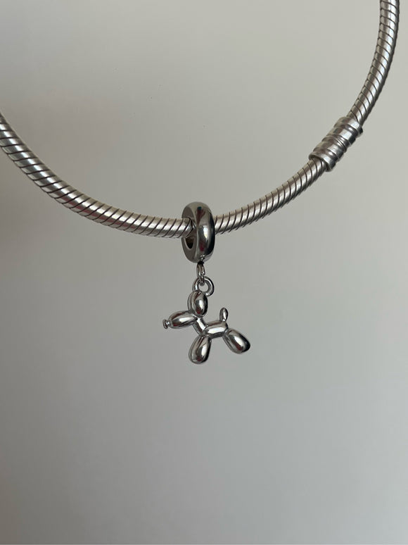 Silver balloon dog pendant